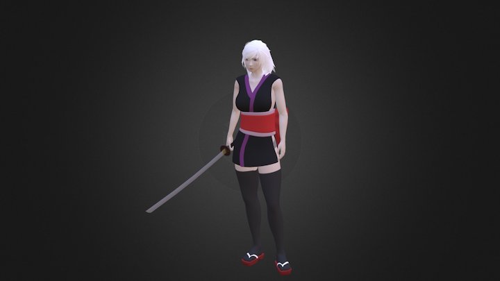 Samurai Miko Pose 1 3D Model