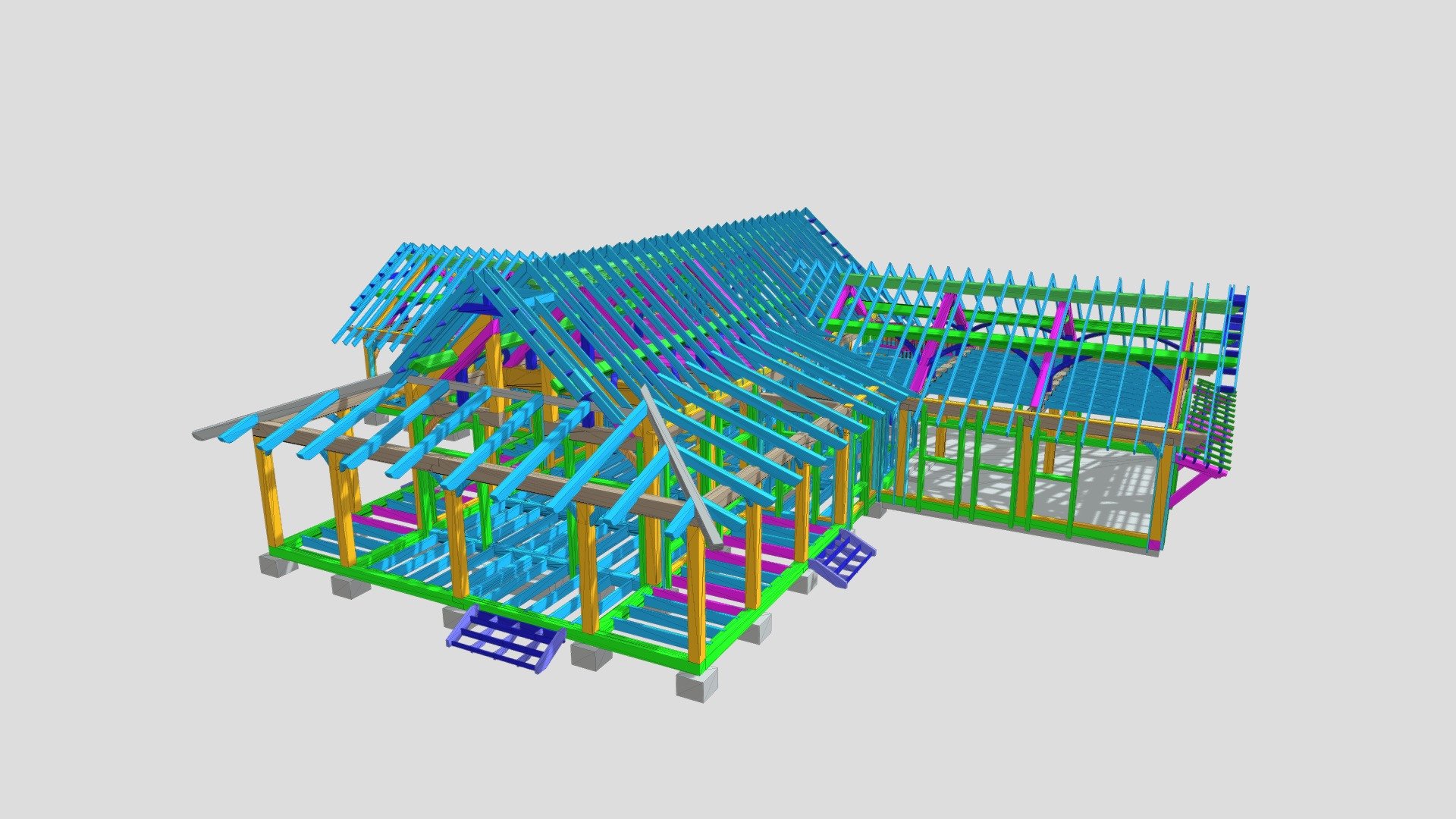 Дом для Онно - 3d модель каркаса