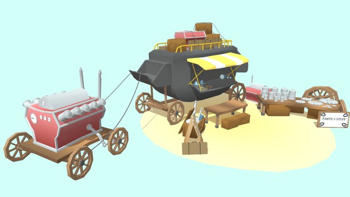 Fast Traveling Merchant 3D Model