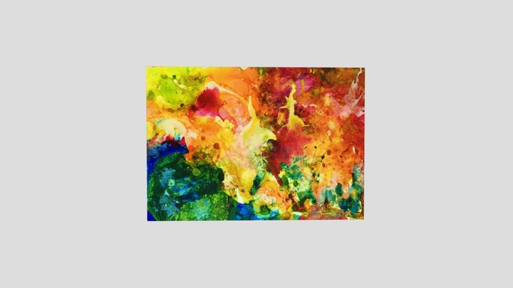 picture painting abstract ink 3D Model