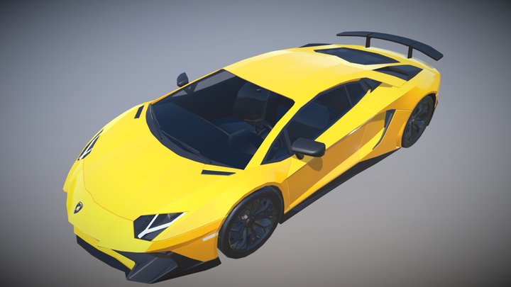 Lamborghini Aventador Lowpoly Mobile game 3D Model