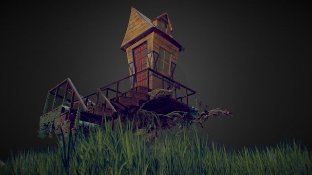 Tree House Scene 3D Model
