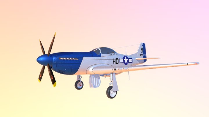 P-51 (Low Ploy) 3D Model