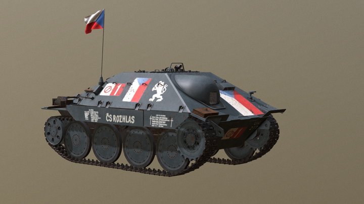 Jagdpanzer 38 Hetzer Prague 1945 3D Model