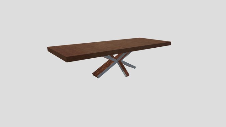 Massive Wooden Table 3D Model