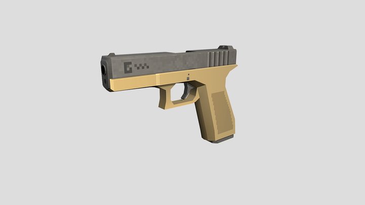 Low Poly Pistol 3D Model