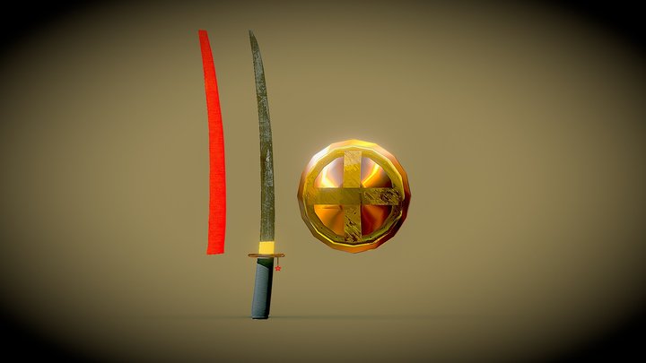Shield & Sword Presentation 3D Model