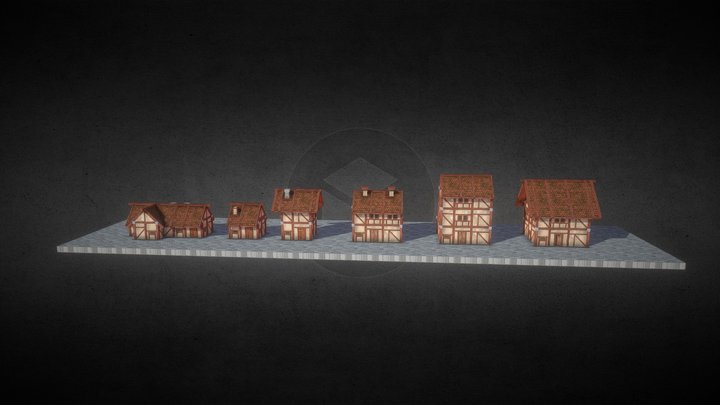 Modular Medieval House Pack 3D Model