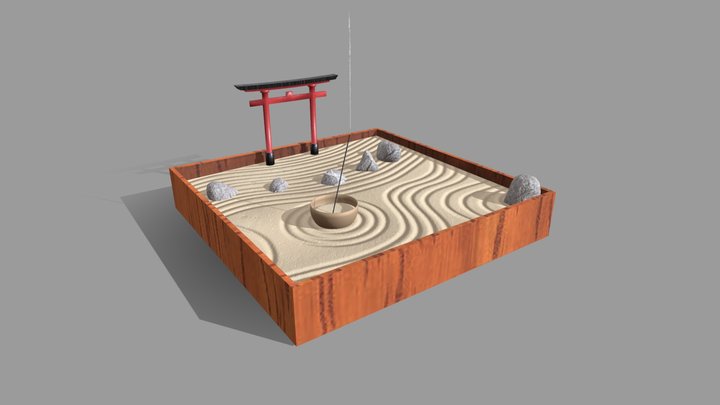 Small zen garden 3D Model