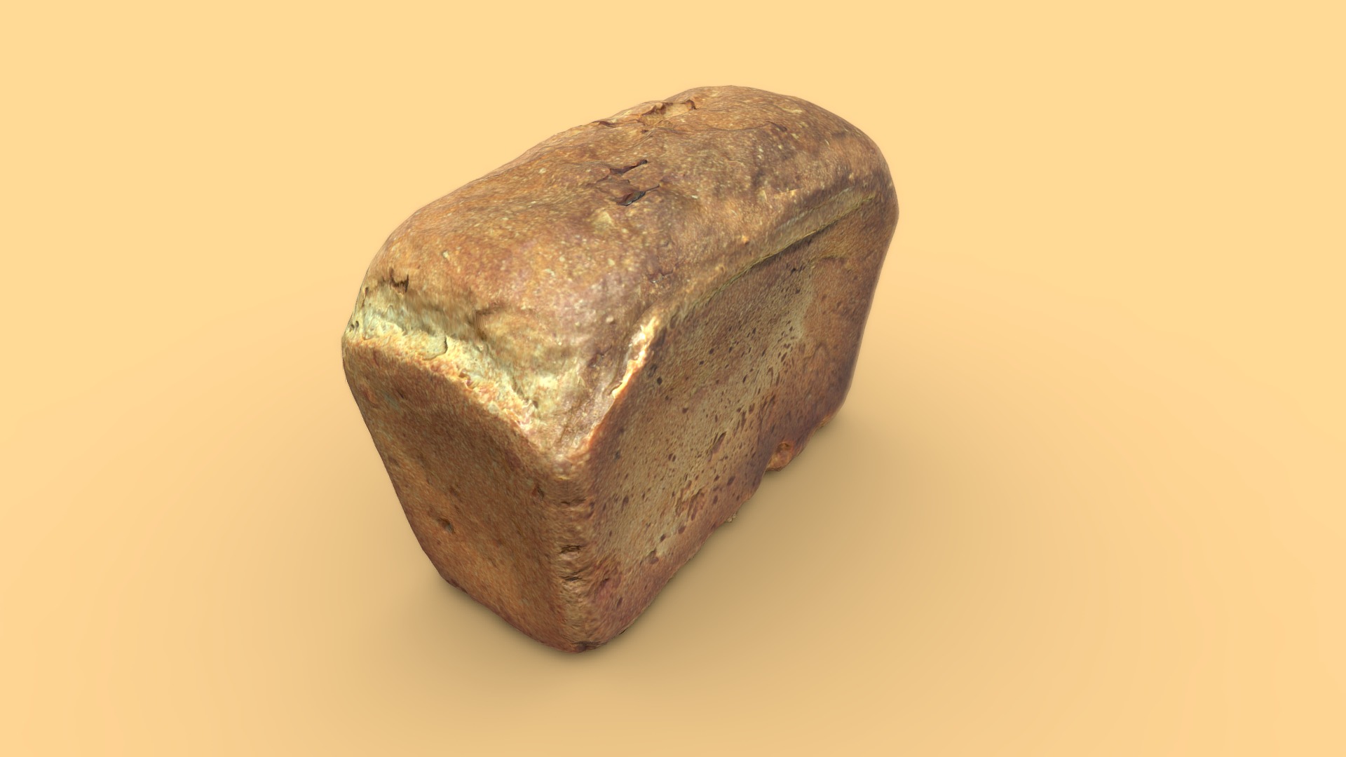 3D model loaf of bread scan - This is a 3D model of the loaf of bread scan. The 3D model is about a rock with a dark green and white speckled surface.