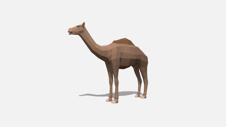 Low poly western camel (Camelops hesternus) – Modello 3D gratuito STL