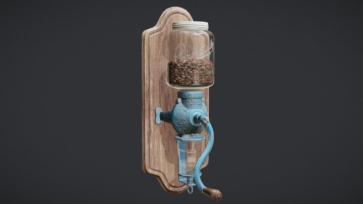 Antique Arcade Crystal No. 3 Coffee Grinder 3D Model