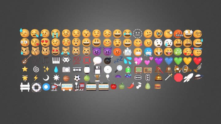 Emoji Pack - 122 Emojis 3D Model