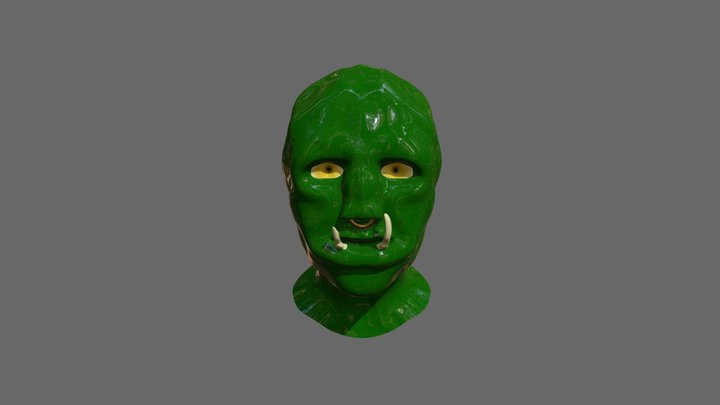 Sculpted Orc Head 3D Model