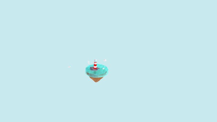 Low Poly Lighthouse Environm Animation 3D Model