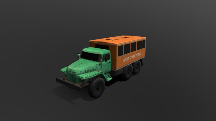 Ural 375 with the NAMI (Zil-130) Cabin 3D Model