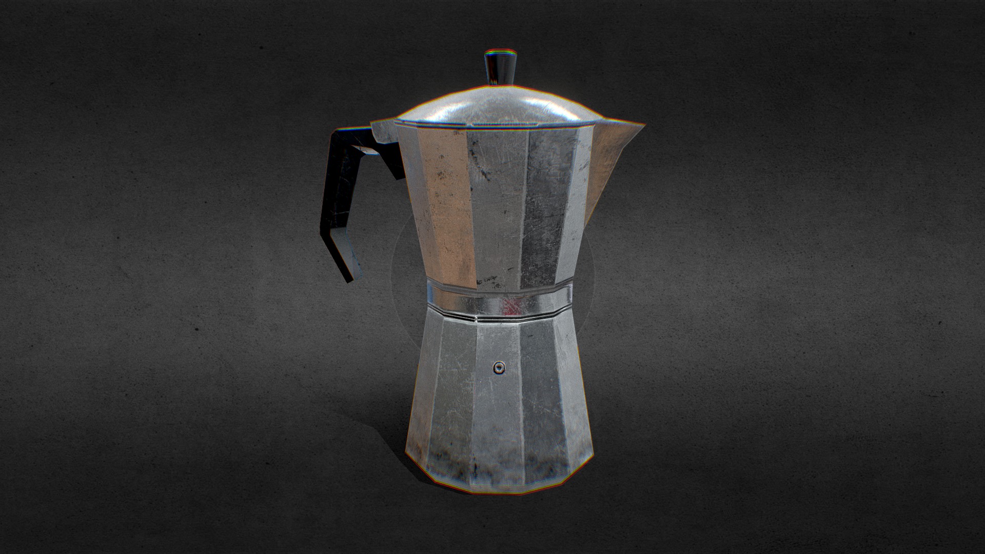 3D model Low Poly Italian Coffee Maker - This is a 3D model of the Low Poly Italian Coffee Maker. The 3D model is about a metal cylinder with a metal top.