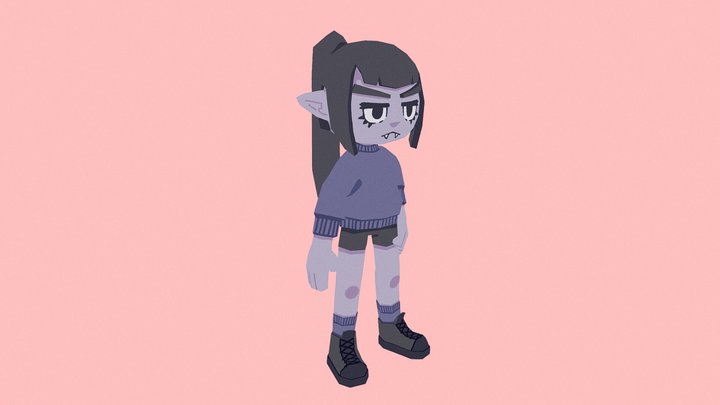 Vampire Girl 3D Model