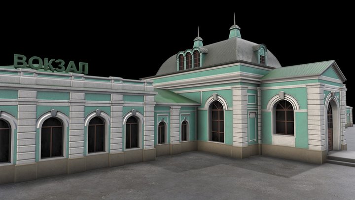 Railway station 3D Model