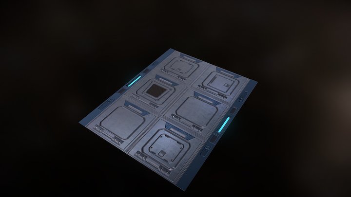 Space ship interior ( Hallway Floor) 3D Model