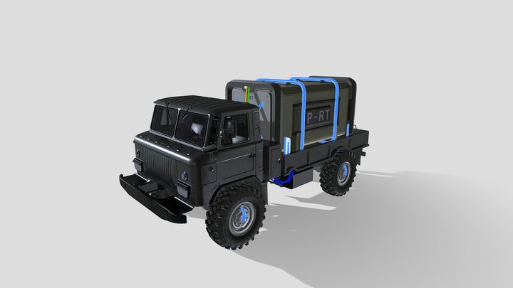 Car Truck Gaz - Army Truck Cyber 3D Model