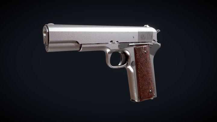 Colt M1911 pistol (High Poly) 3D Model
