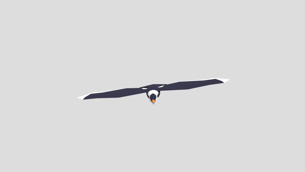 Lowpoly flying Carcará falcon