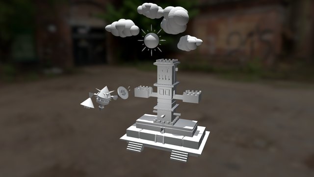 Castle Kube, Robot Conny, Zun & Klouds 3D Model