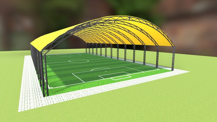 Metal structure for soccer field 3D Model