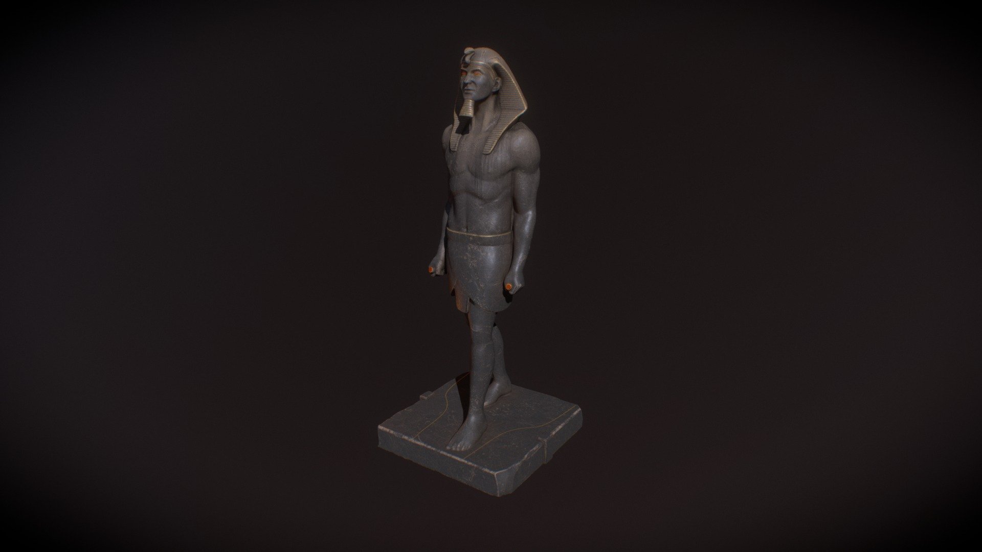Glass Cat Studio Egyptian Man Statue