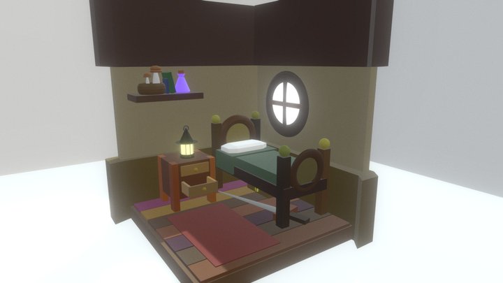isometric fantasy bedroom 3D Model
