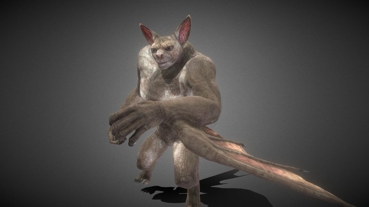 High-detailed Bat Beast full-Rigged and animated 3D Model