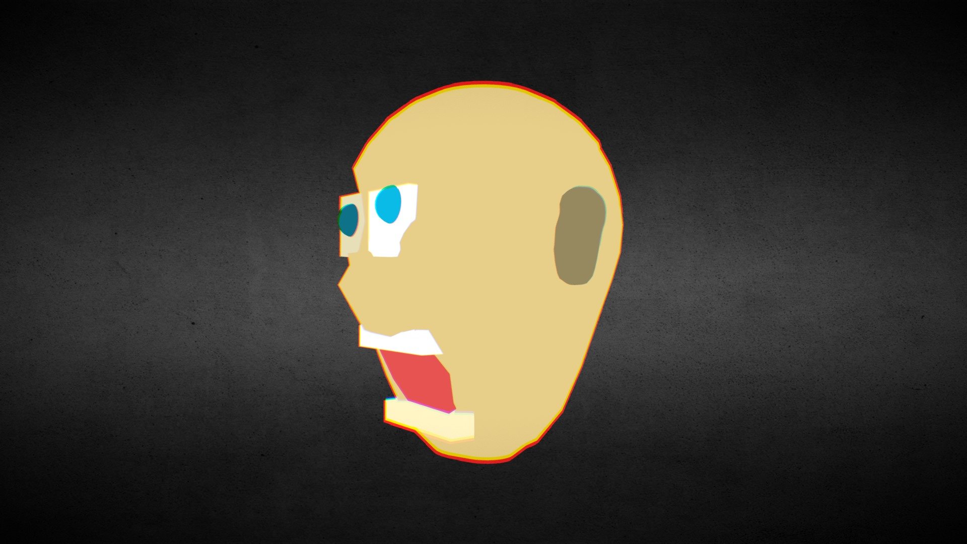 A low poly angry man