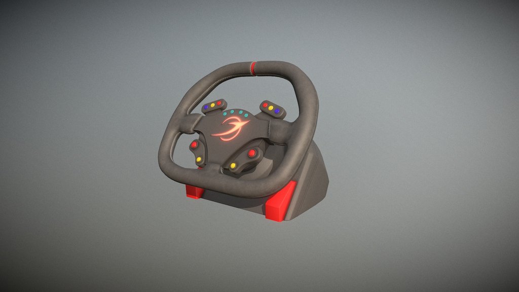 Racing Steering Wheel - Game-Ready 3D Model