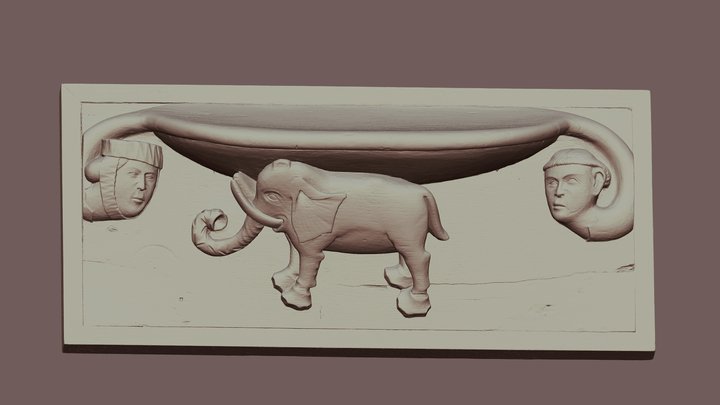 Elephant misericord 3D Model