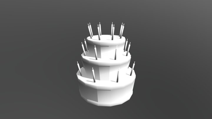 Classic Birthday Cake 3D Model