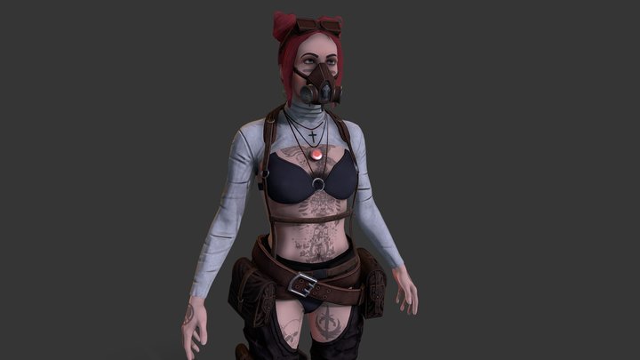 Wasteland Girl 3D Model