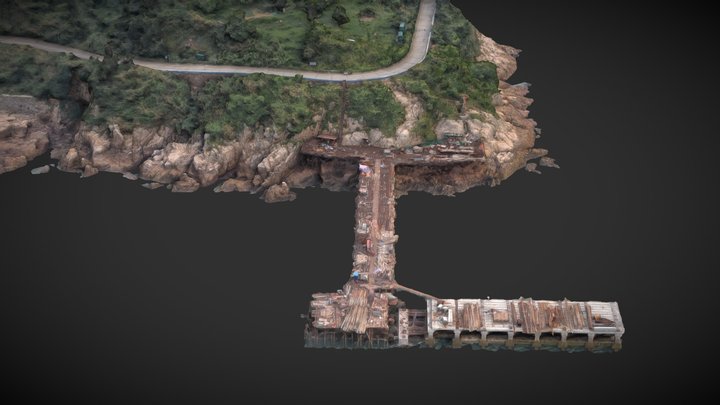Abandoned harbor and mountain road ver2.0 – Gratis 3D-model STL
