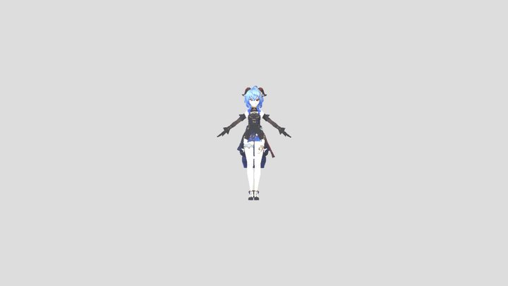 genshin_impact_ganyu_Twilight_Blossom_原神_像素王小美 3D Model