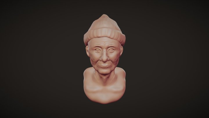 Patrick Stewart in a beanie 3D Model