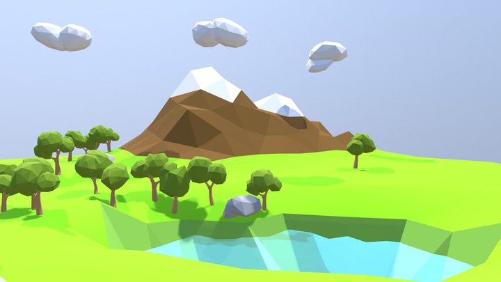 Low Poly Landscape 3D Model
