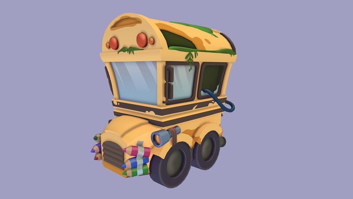 Post Apocalyptic Bus 3D Model