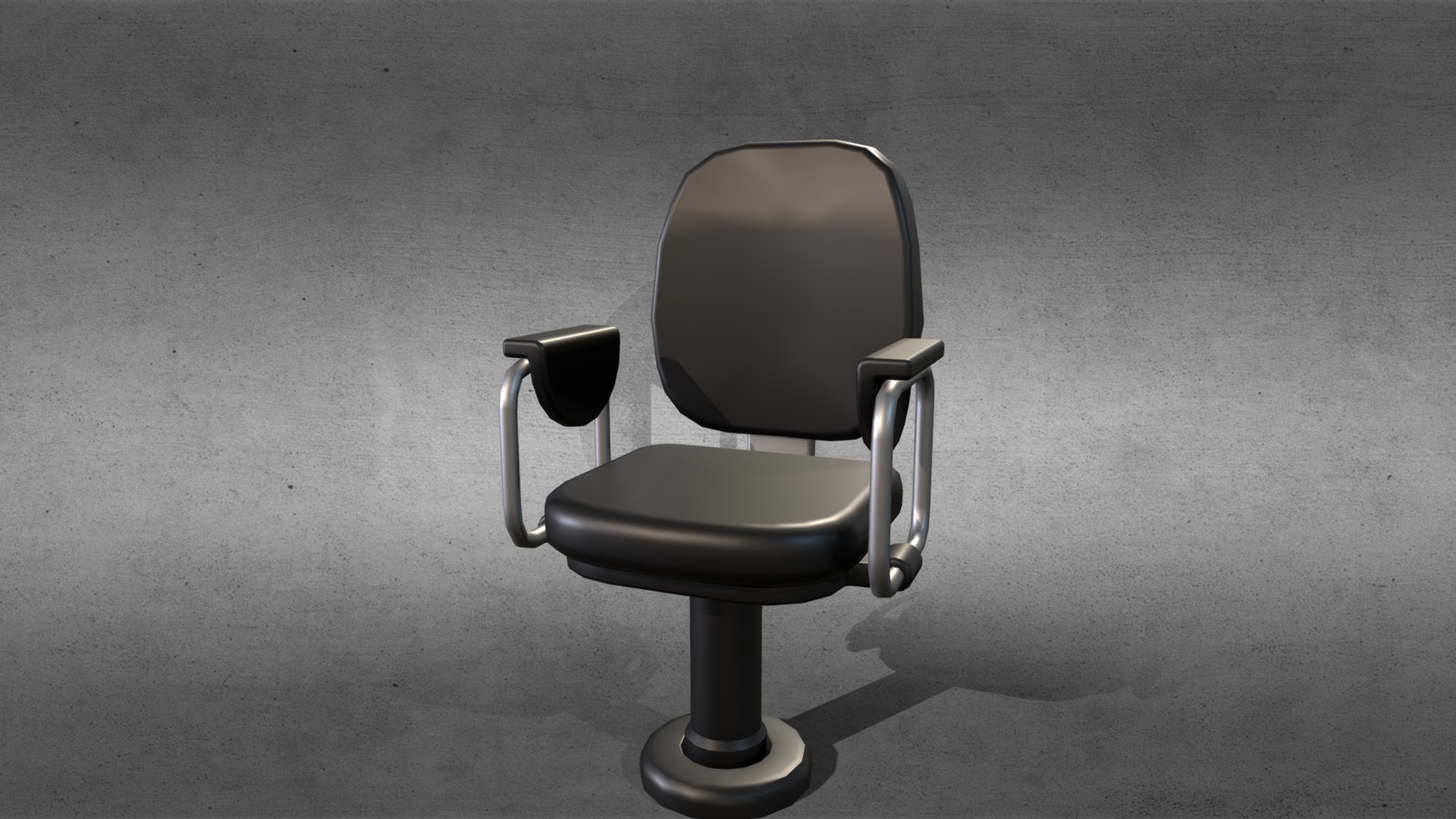 3D model Control room chair - This is a 3D model of the Control room chair. The 3D model is about a black office chair.
