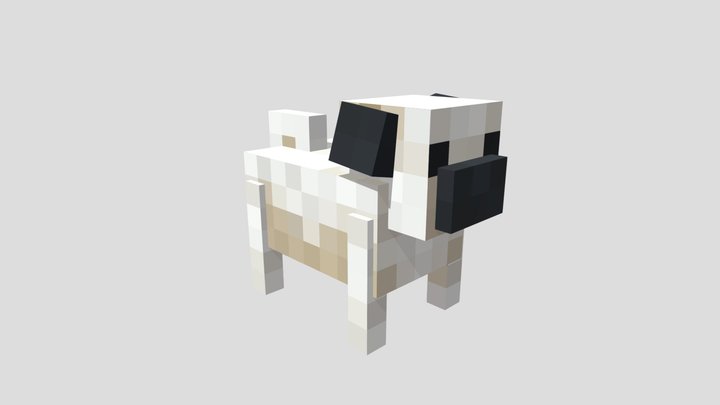 Minecraft style Pug 3D Model