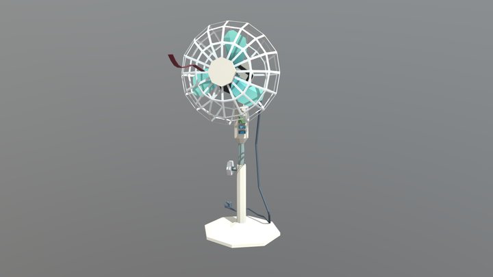 Low poly asset: Standing Fan 3D Model