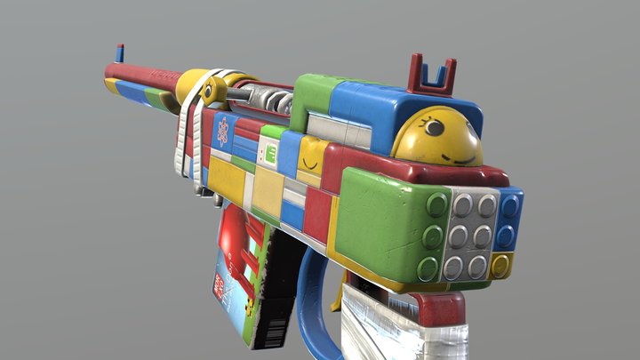 Building Block Semi Automatic Rifle 3D Model