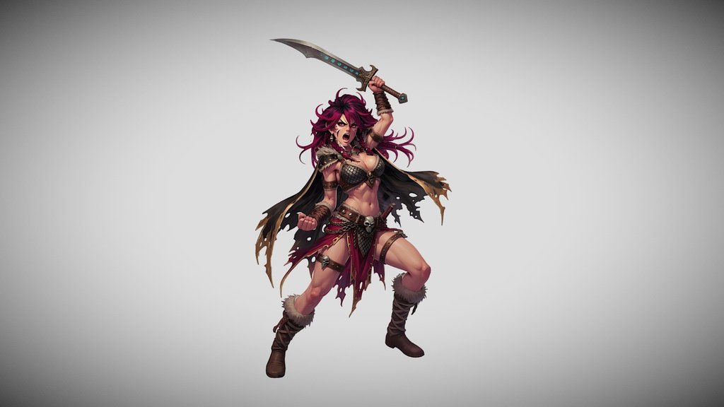 Kaela Bloodstorm, a feral fantasy berserker