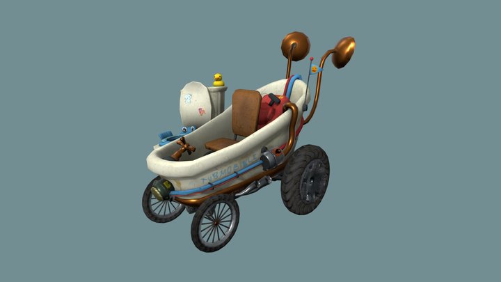 DAE MoustacheKart Tubmobile 3D Model