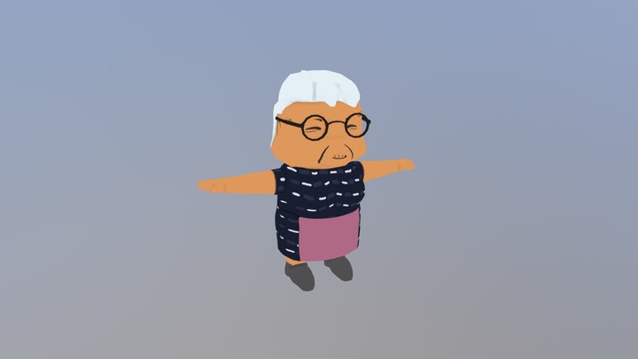 Cartoon grandmother 3D Model