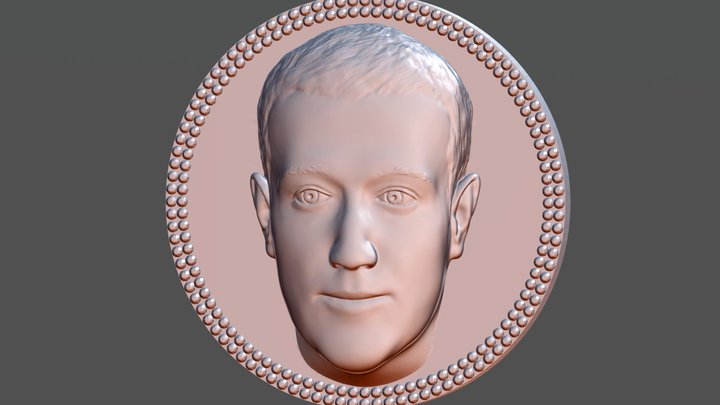 Mark Zuckerberg medallion for 3D printing 3D Model